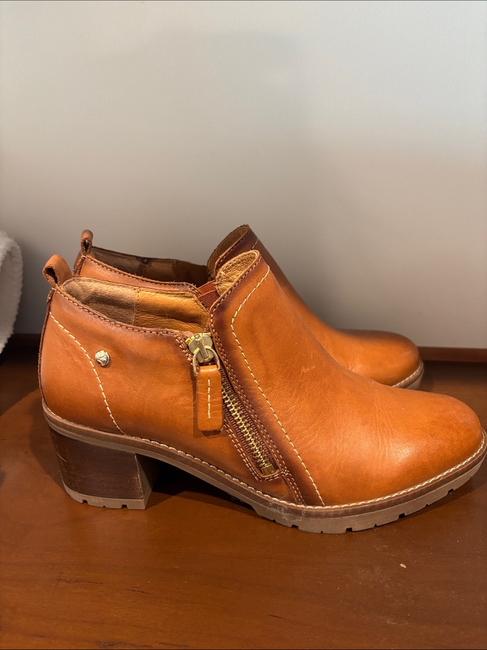 PIKOLINOS Brown Leather bootswith Side Zipper